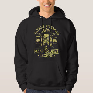 Mens Meat Smoker Dad Grilling Hoodie