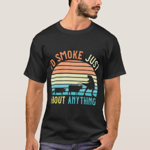 Mens Meat Smoking Gift Retro BBQ Grilling Meat Id T-Shirt