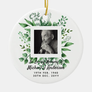 Mens Memorial Gift Bereavement Photo Loving Memory Ceramic Ornament