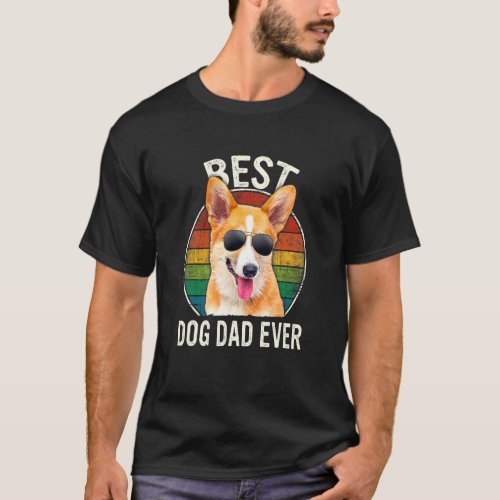 Mens Men Best Corgi Dog Dad Ever Father's Day T-Shirt