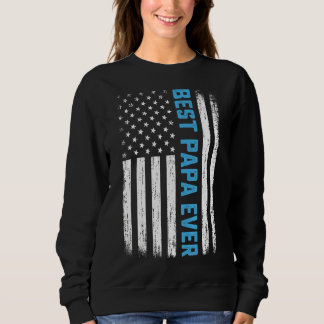 Mens Men Best Papa Ever Usa Flag 4th Of July Fathe Sweatshirt