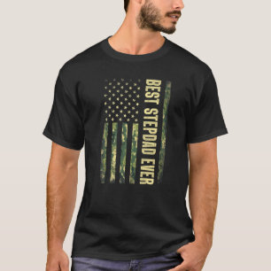 Mens Men Best Stepdad Ever Usa Flag Camouflage Fat T-Shirt