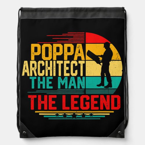 Mens Men Vintage Poppa Architect The Man The Drawstring Bag