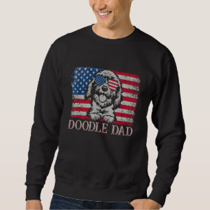 Mens Mens Doodle Dad Goldendoodle Dog American Fla Sweatshirt