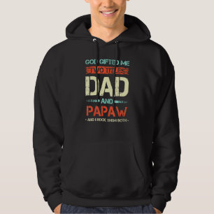 Mens Mens God Ed Me Two Titles Dad And Papaw Fathe Hoodie