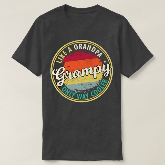 Mens Mens Grampy like a grandpa only way cooler gr T-Shirt (Design Front)