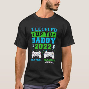 Mens Mens I Leveled Up To Daddy 2022 Soon To Be Da T-Shirt