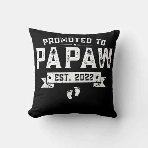 Mens Mens Promoted To Papaw Est 2022 Fathers Day  Throw Pillow