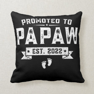 Mens Mens Promoted To Papaw Est 2022 Fathers Day  Throw Pillow