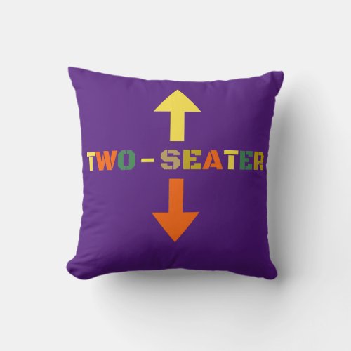 Mens Mens Two Seater Funny Fathers Day  Throw Pillow