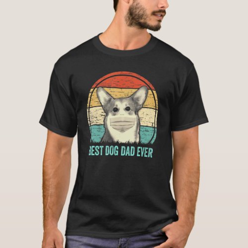 Mens Mens Vintage Best Dog Dad Ever Corgi Fathers  T-Shirt