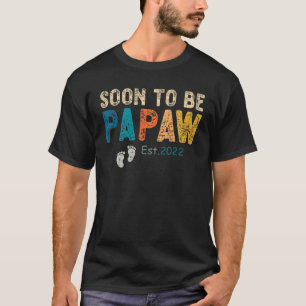 Mens Mens Vintage Soon To Be Papaw Est. 2022 Fathe T-Shirt