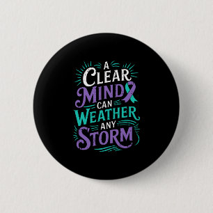 Mens mental health awareness ribbon prevent button