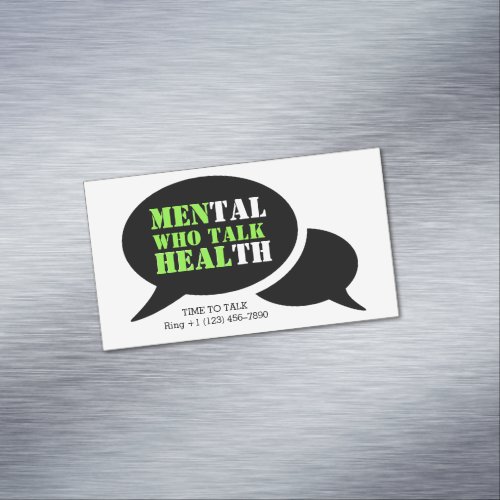 Mens Mental Health  MEN WHO TALK HEAL Awareness Business Card Magnet