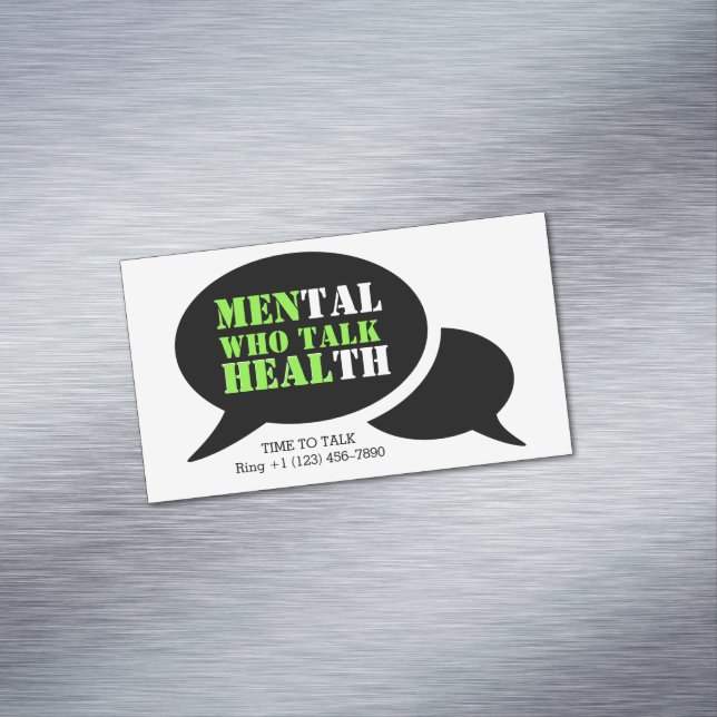 Mens Mental Health | MEN WHO TALK HEAL Awareness Business Card Magnet (In Situ)
