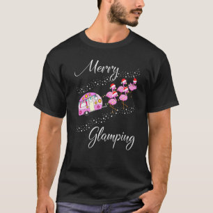Mens Merry Glamping Christmas Flamingo Camper Gla T-Shirt