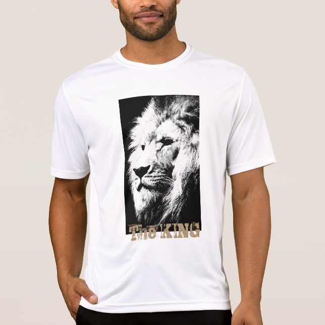 Mens Modern Activewear T Shirts Lion Face Sport (Front)