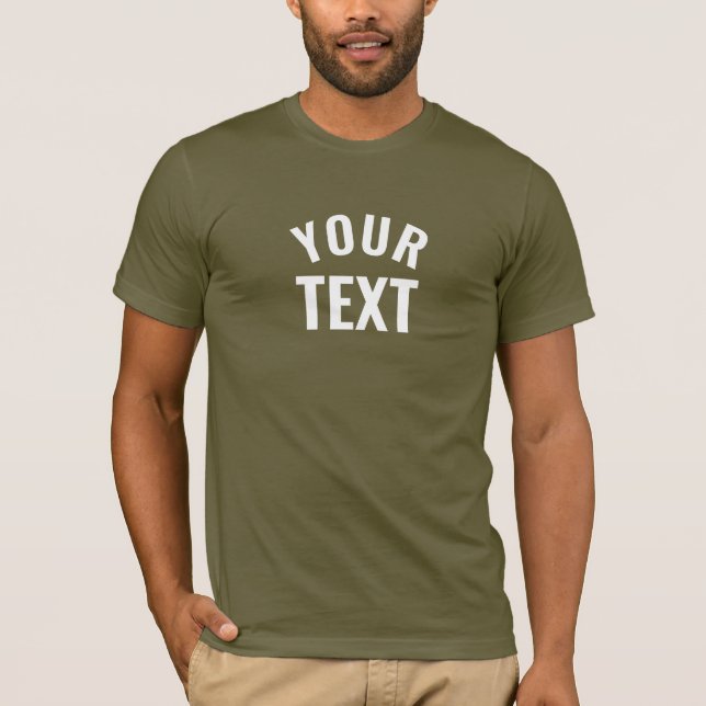 Mens Modern Bella+Canvas Army Green Short Sleeve T-Shirt (Front)