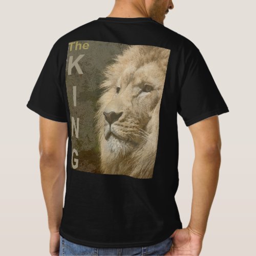 Mens Modern Elegant Black Template Lion Face T_Shirt