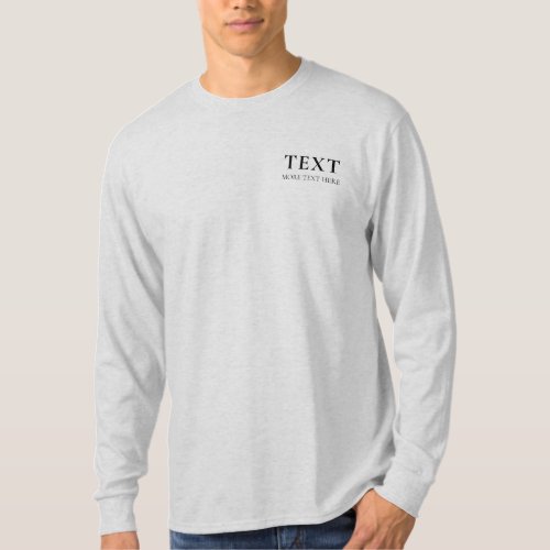 Mens Modern Long Sleeve Customizable Template T_Shirt