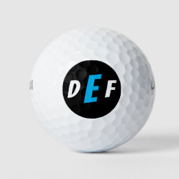 Men's Modern Monogram Initials Blue Golf Balls