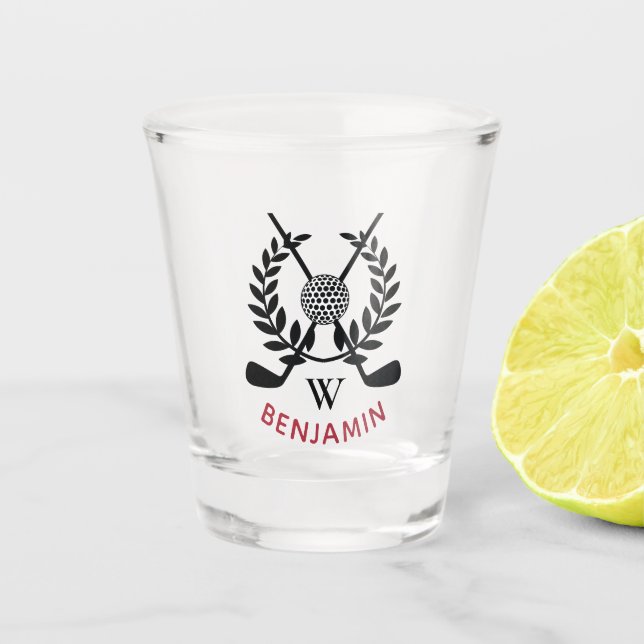 Mens Modern Monogram Shot Glass (Front)