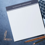 Men's Modern Navy Blue  Notepad<br><div class="desc">Men's modern and stylish navy blue notepad for professional or personal use. The notepad can be personalized with the inclusion of your name. Use this notepad for anything from to-do lists to notetaking.</div>