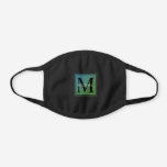 Men&#39;s Modern Ombre Monogram Initial With Name Black Cotton Face Mask at Zazzle