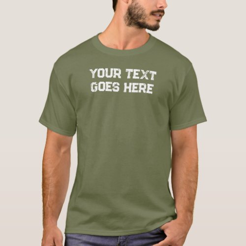 Mens Modern Stylish Template Trendy Fatigue Green T_Shirt