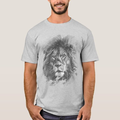 Mens Modern T Shirt Template Lion Face Pop Art