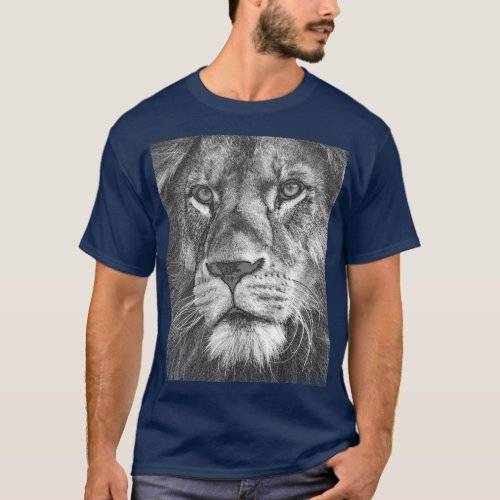 Mens Modern T_Shirts Lion Face Animals Template