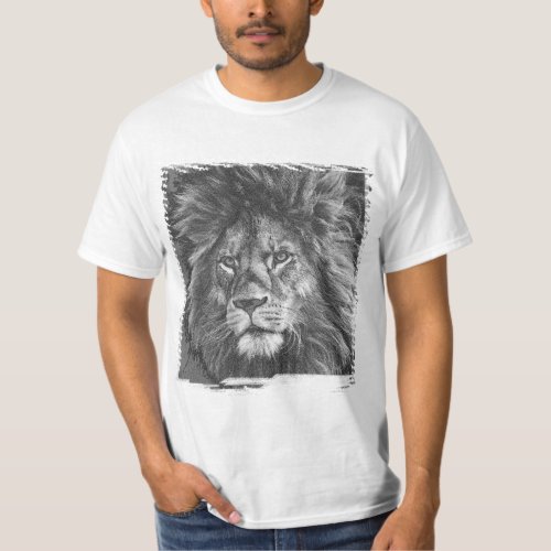 Mens Modern T_Shirts Lion Face Elegant Template