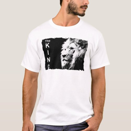 Mens Modern T_Shirts Pop Art Lion Head Elegant