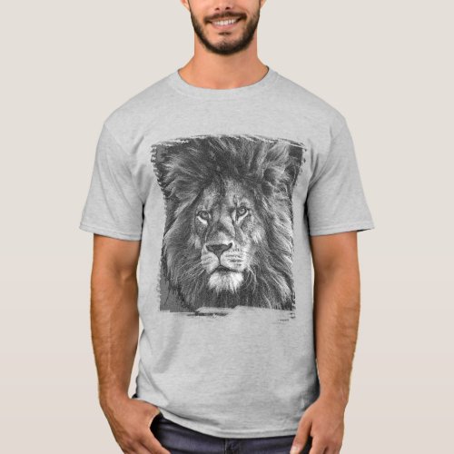 Mens Modern Tee Shirt Lion Face Pop Art Template