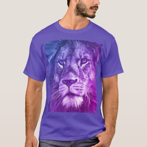 Mens Modern Tee Shirts Animals Lion Face Template