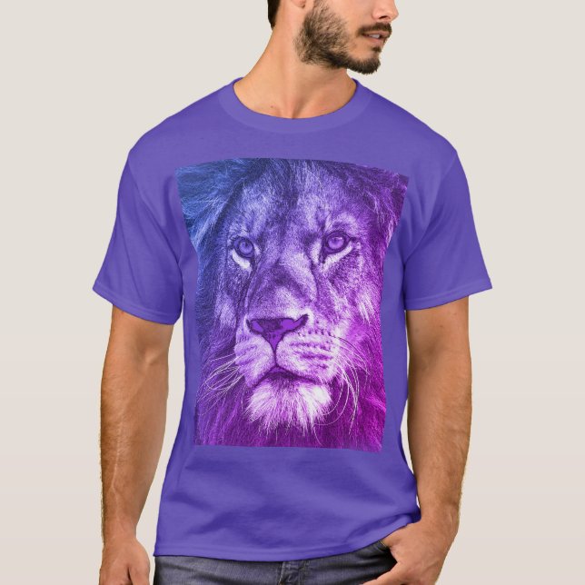 Mens Modern Tee Shirts Animals Lion Face Template (Front)