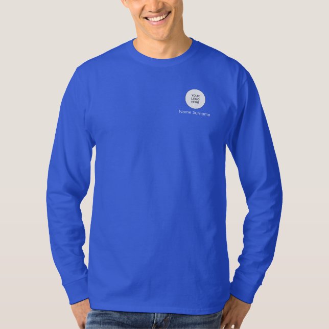 Mens Modern Tee Shirts Deep Royal Blue Add Logo (Front)