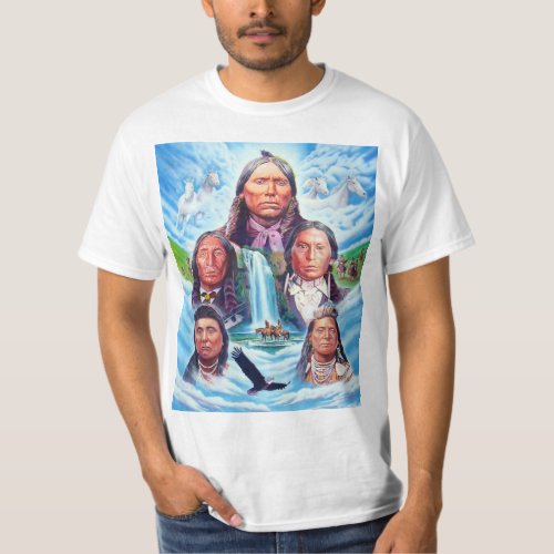Mens Modern Template Native Americans Painting T_Shirt