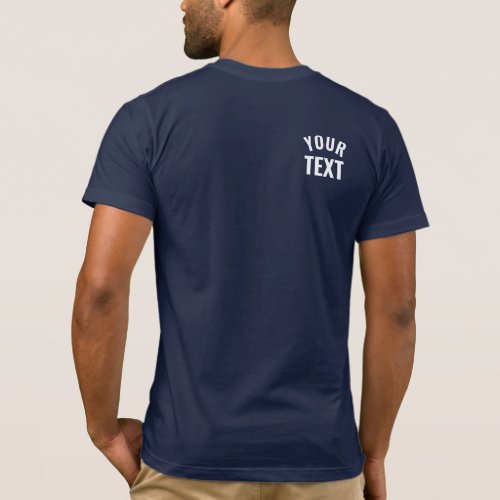 Mens Modern Template Navy Blue Back Print T_Shirt