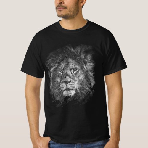 Mens Modern Template Tee Shirt Pop Art Lion Face