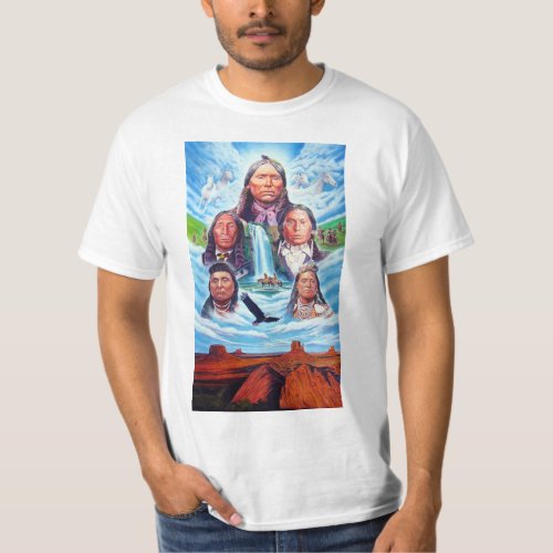 Mens Modern Trendy Native Americans Template T_Shirt