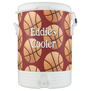Men's Monogram Basketball Sports Theme Beverage Cooler