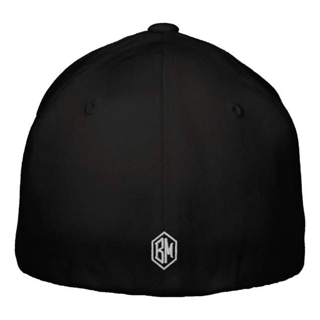 Men's Monogram Black  Embroidered Baseball Cap (Back)