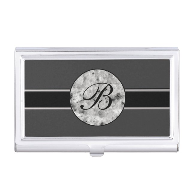 Men's Monogram Business Card Case (Front)