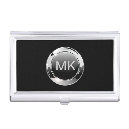 monogram business card case