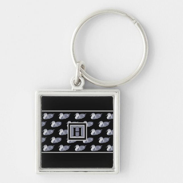 Mens Monogram Initial Duck Keychain (Front)