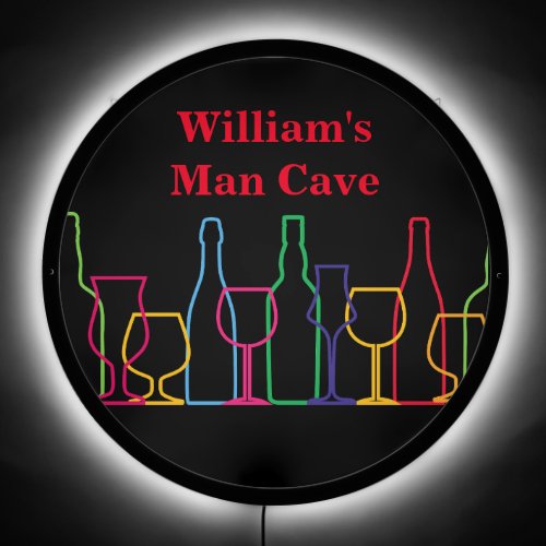 Mens Monogram Man Cave Neon Look LED Signs