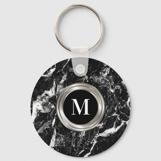 Mens Monogram Masculine Design Keychain (Front)