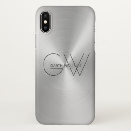Men's Monogram Modern Minimalist Silverado Grey iPhone X Case