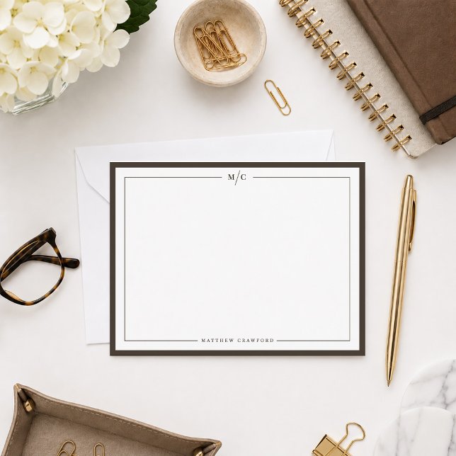 Mens Monogram Note Card (Creator Uploaded)